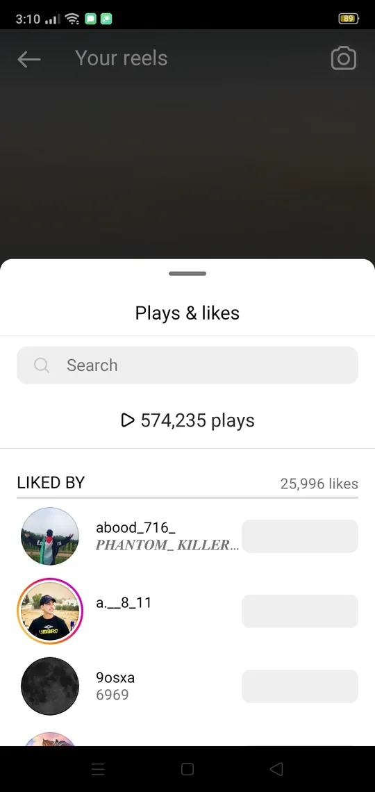 Instagram insights — plays and likes