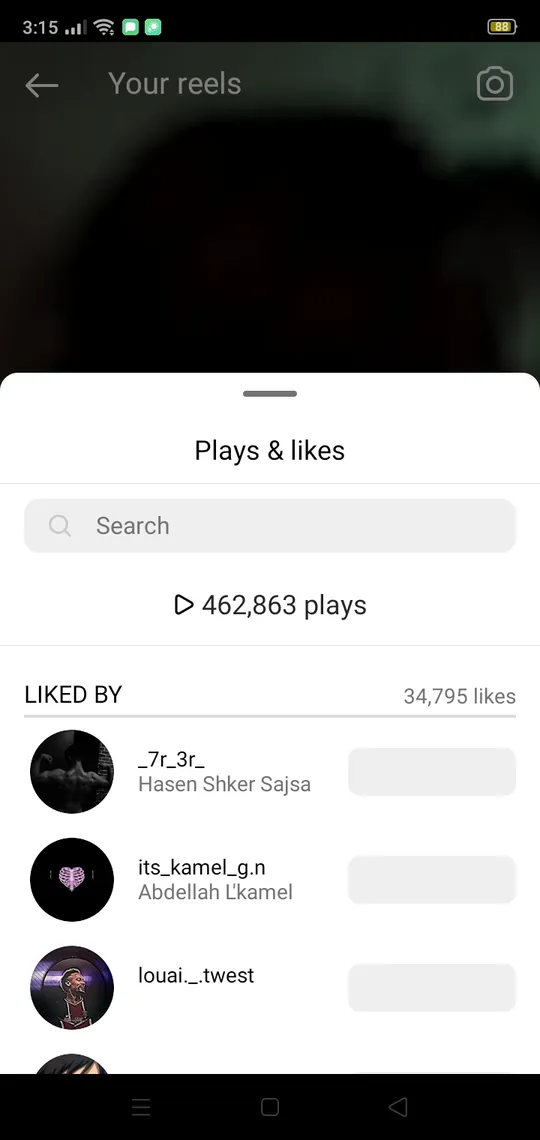 Instagram insights — plays and likes